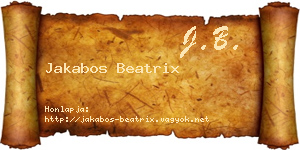 Jakabos Beatrix névjegykártya